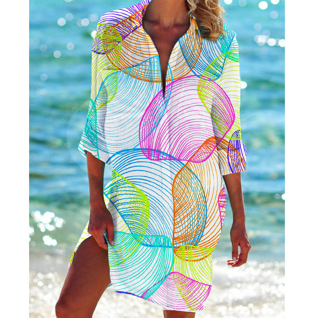Colorful Printed Beach Casual Shirt
