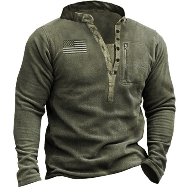 Retro V-neck Button Design Sweater