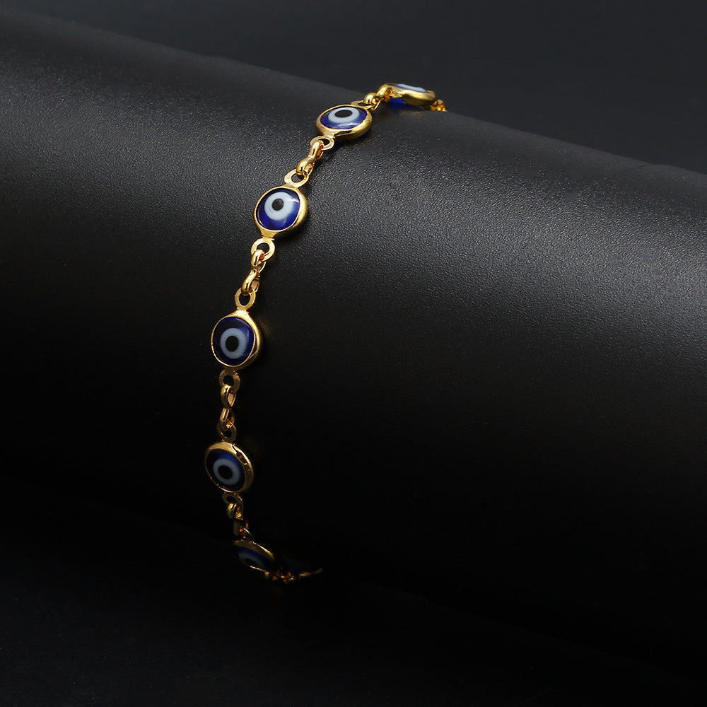 Blue Evil Eye Chain Bracelet