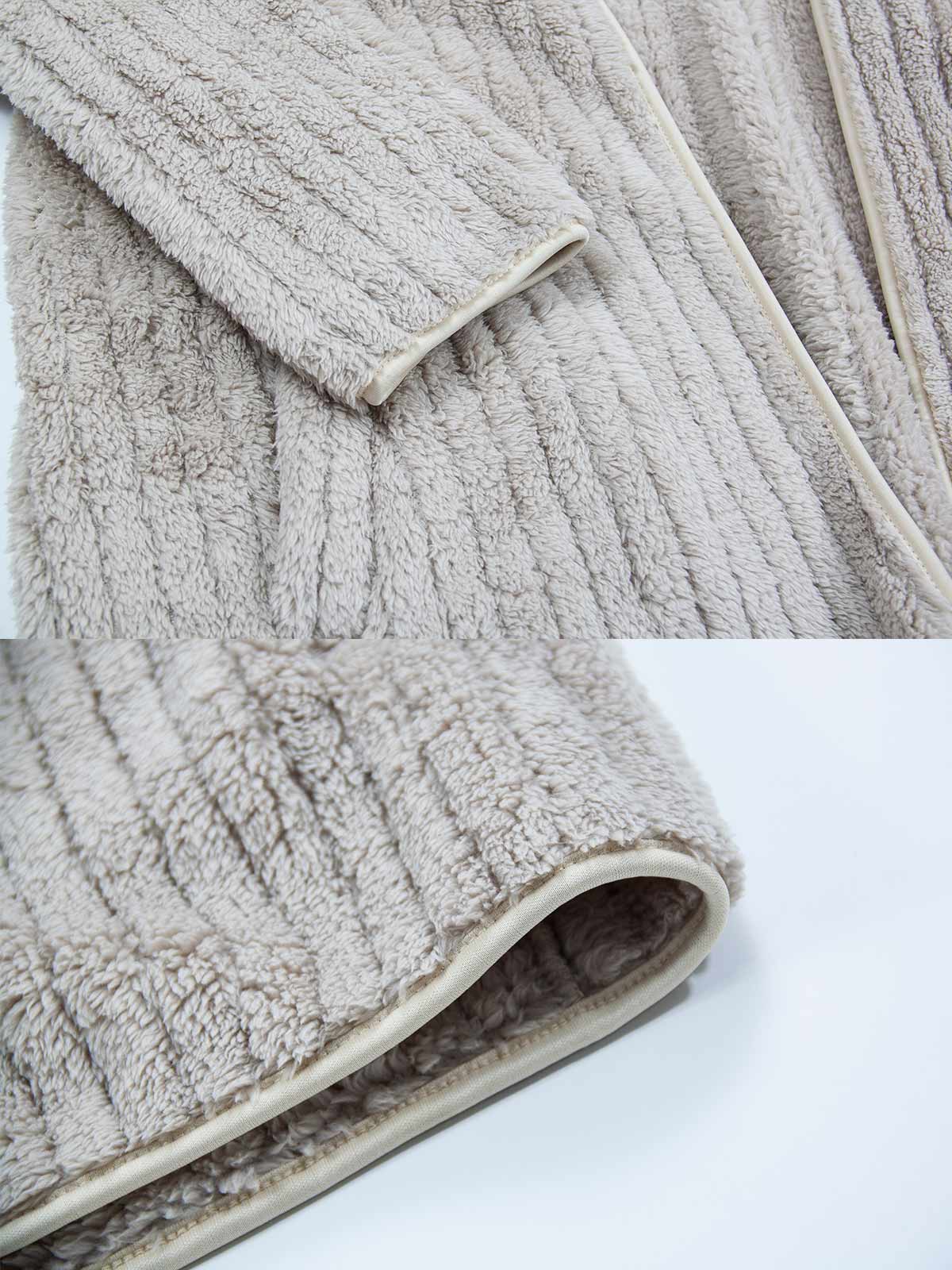 Open Front Reversible Fleece Cardigan Coat
