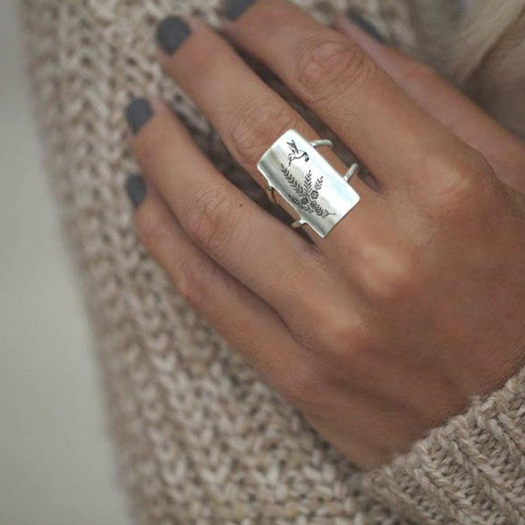 S925 Sterling Silver Hummingbird Ring - Gift For Animal Lover🐦