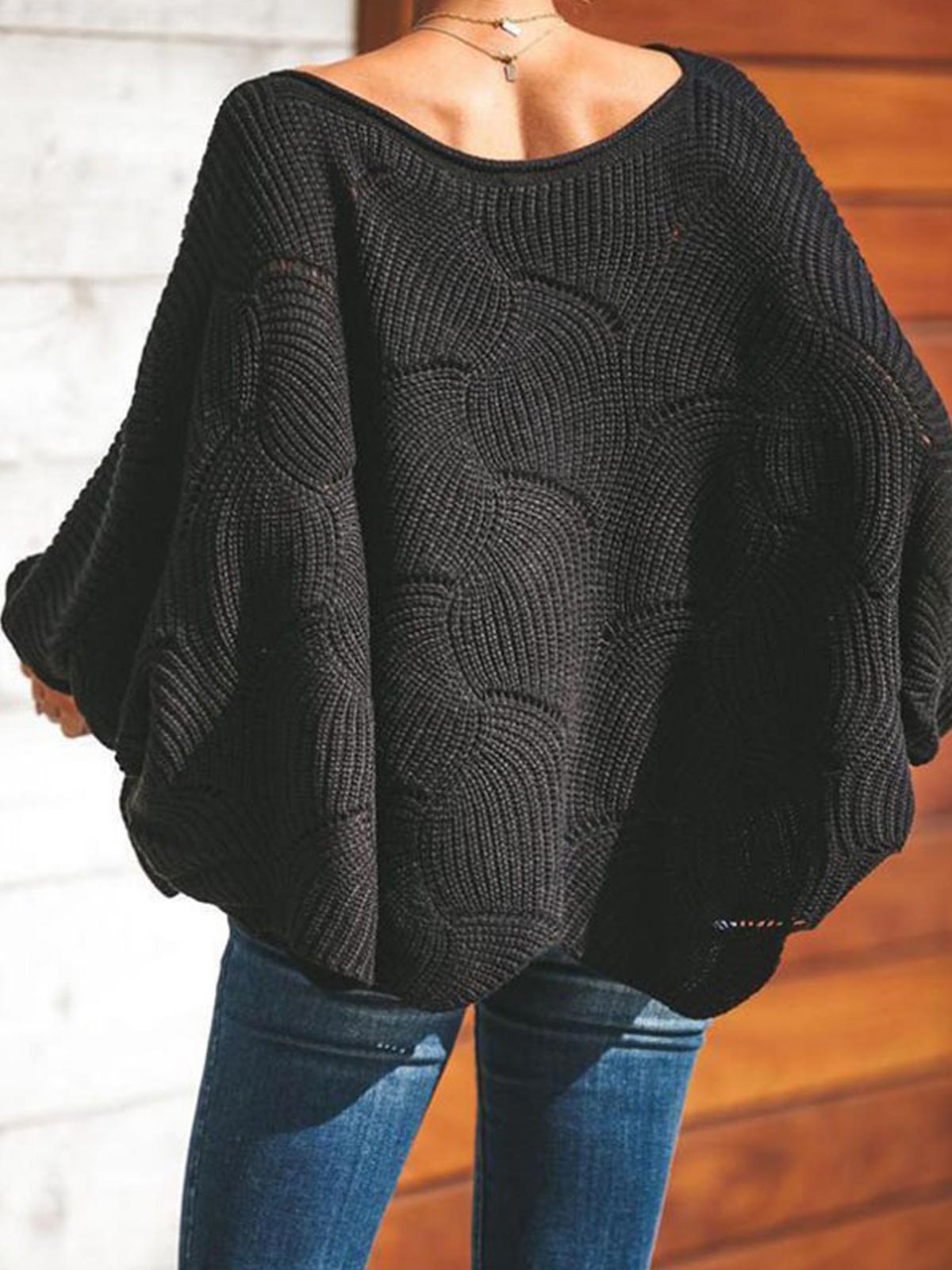 Elegant Soft Hollow Knit Pullover Sweater