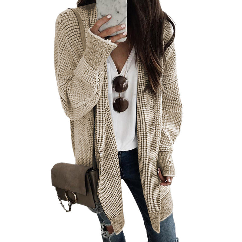 Heathered Open Front Longline Cardigan