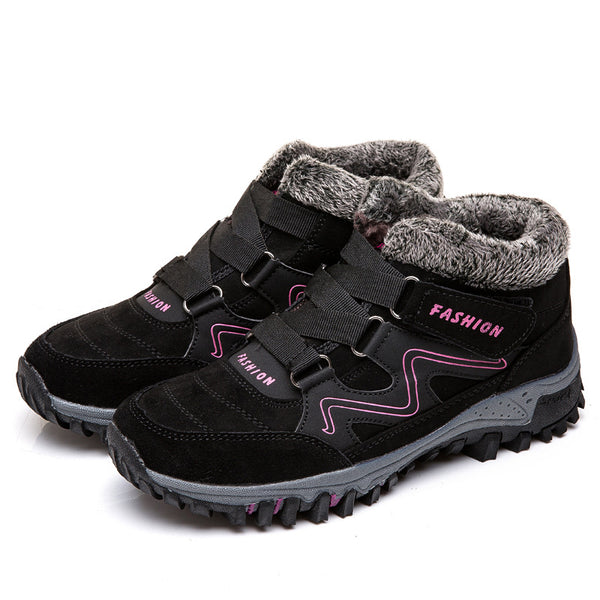 Warm Plush Lined with Velcro Fastening Shoes