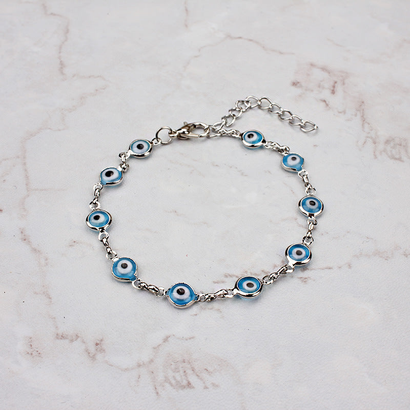 Blue Evil Eye Chain Bracelet