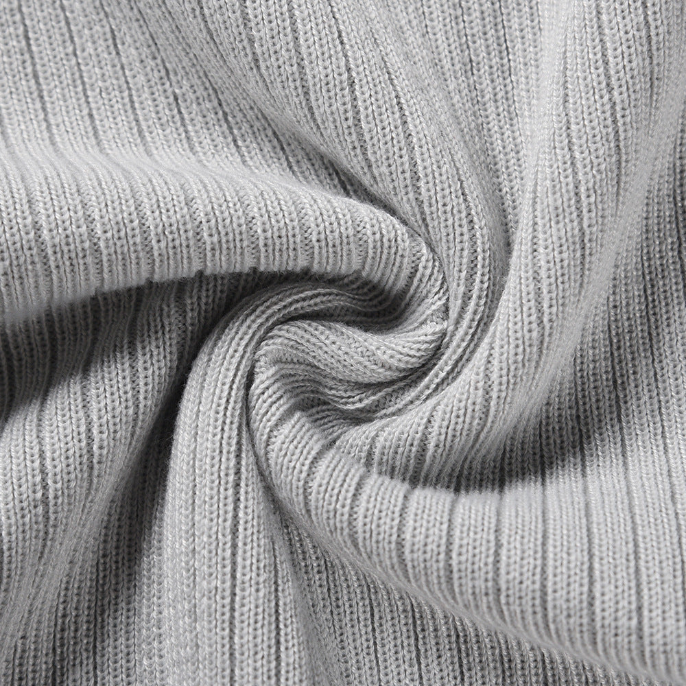 Puff Sleeve Knit Sweater Midi Dress