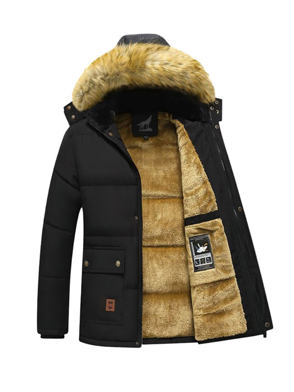 Thick Fur Collar Windproof Hooded Coats