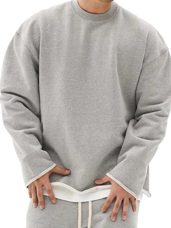 Men's Fashion Solid Color Loose Fit Sweatshirt