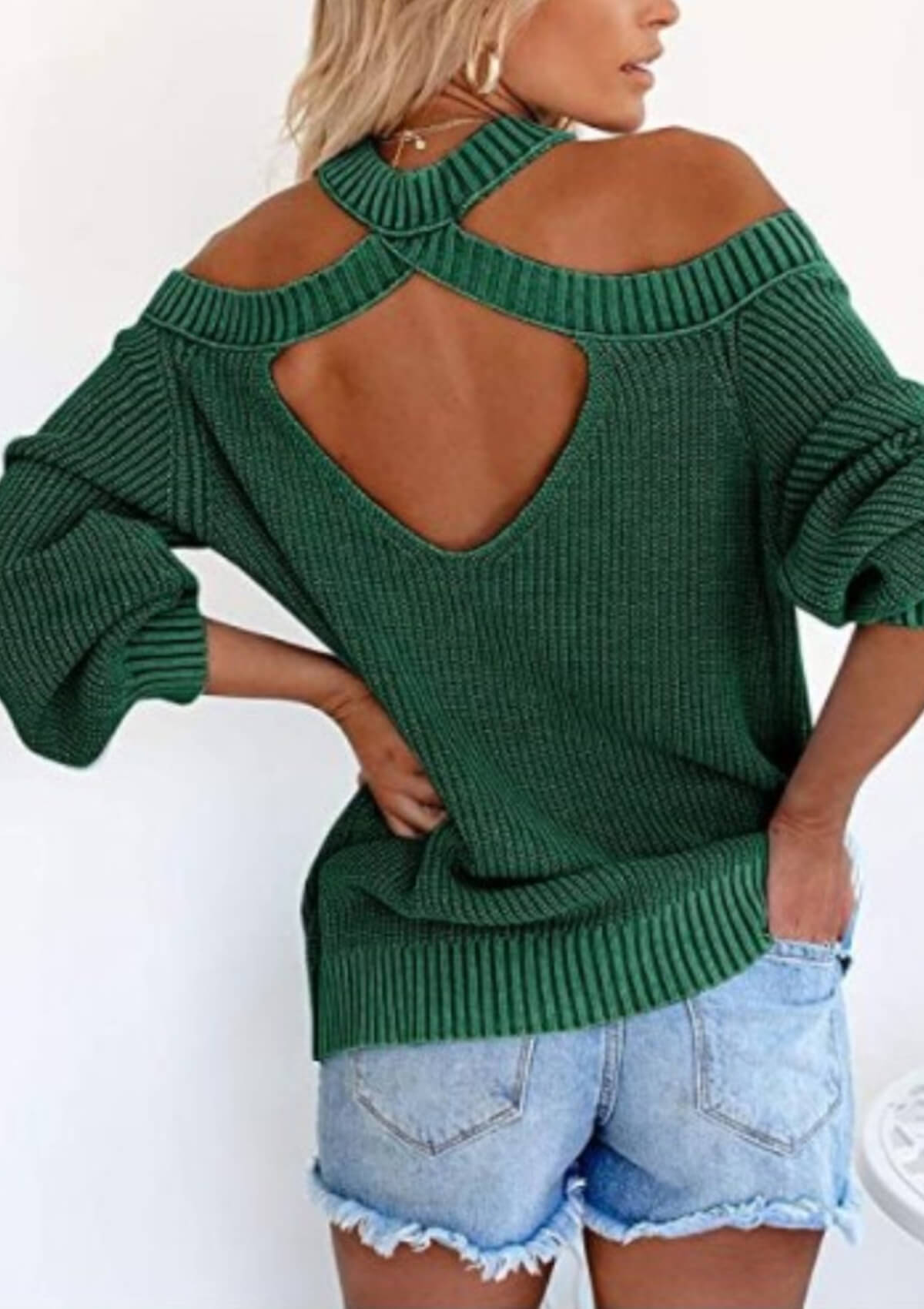 Cold Shoulder Knit Sweater