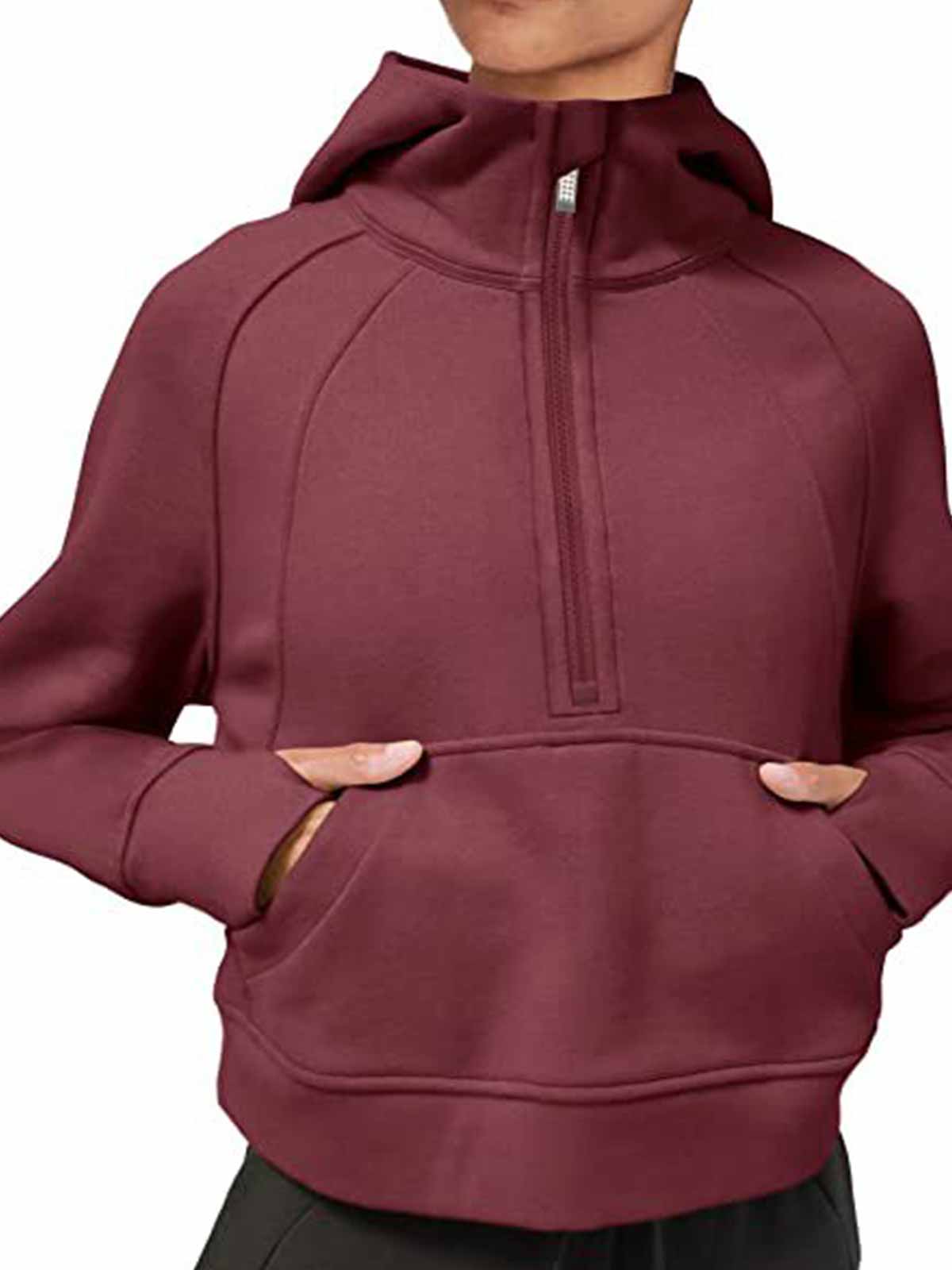 1/2 Zipper Sweatshirts with Kangaroo Pocket