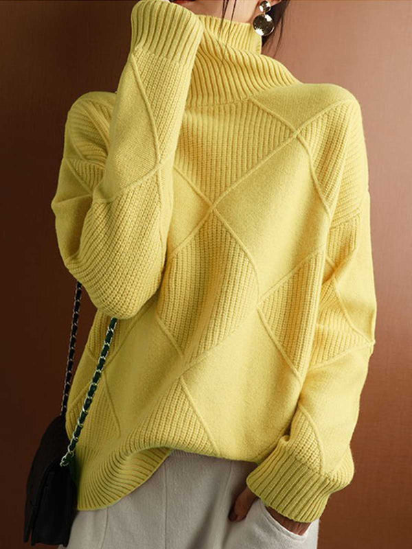 Cashmere Turtleneck Solid Color Sweater