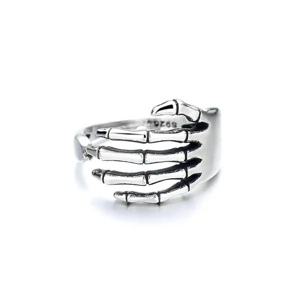 Skeleton Hand Silver Ring