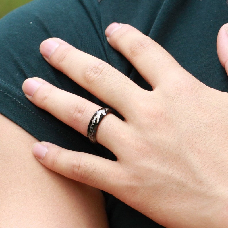 "One Ring to Rule Them All" Stainless Steel or Black Titanium Ring